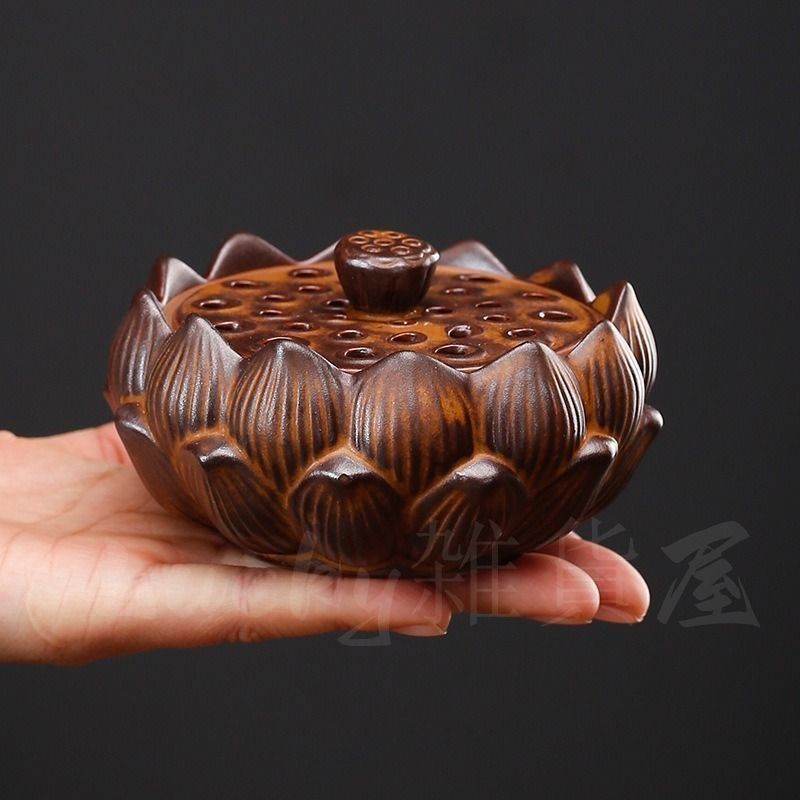 アンティーク 香炉 ＊ 蓮 香炉 蓮の花デザイン香炉 アンティークブロンズ リラックス