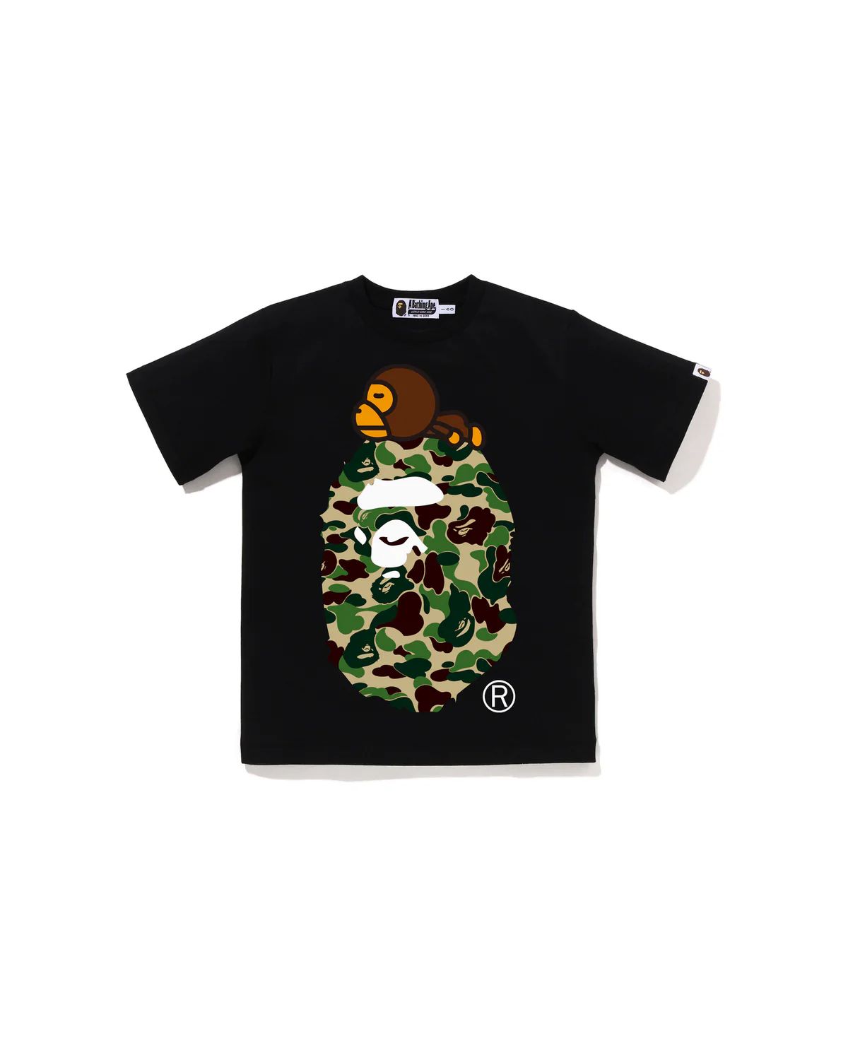 S 160 A BATHING APE アベイシングエイプ abc ブルーカモ エイプ オン マイロ Tシャツ