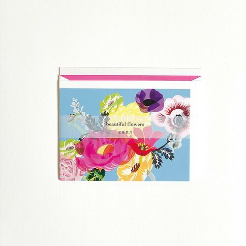 まとめ スコープ レターセット カード型レターセット beautiful flowers ブルー 10098 ×18セット