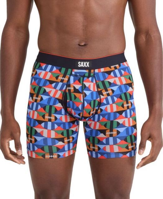 送料無料 サックス メンズ ボクサーパンツ アンダーウェア Men s Multi-Sport Printed Mesh Boxer Briefs Gridiron Check-multi