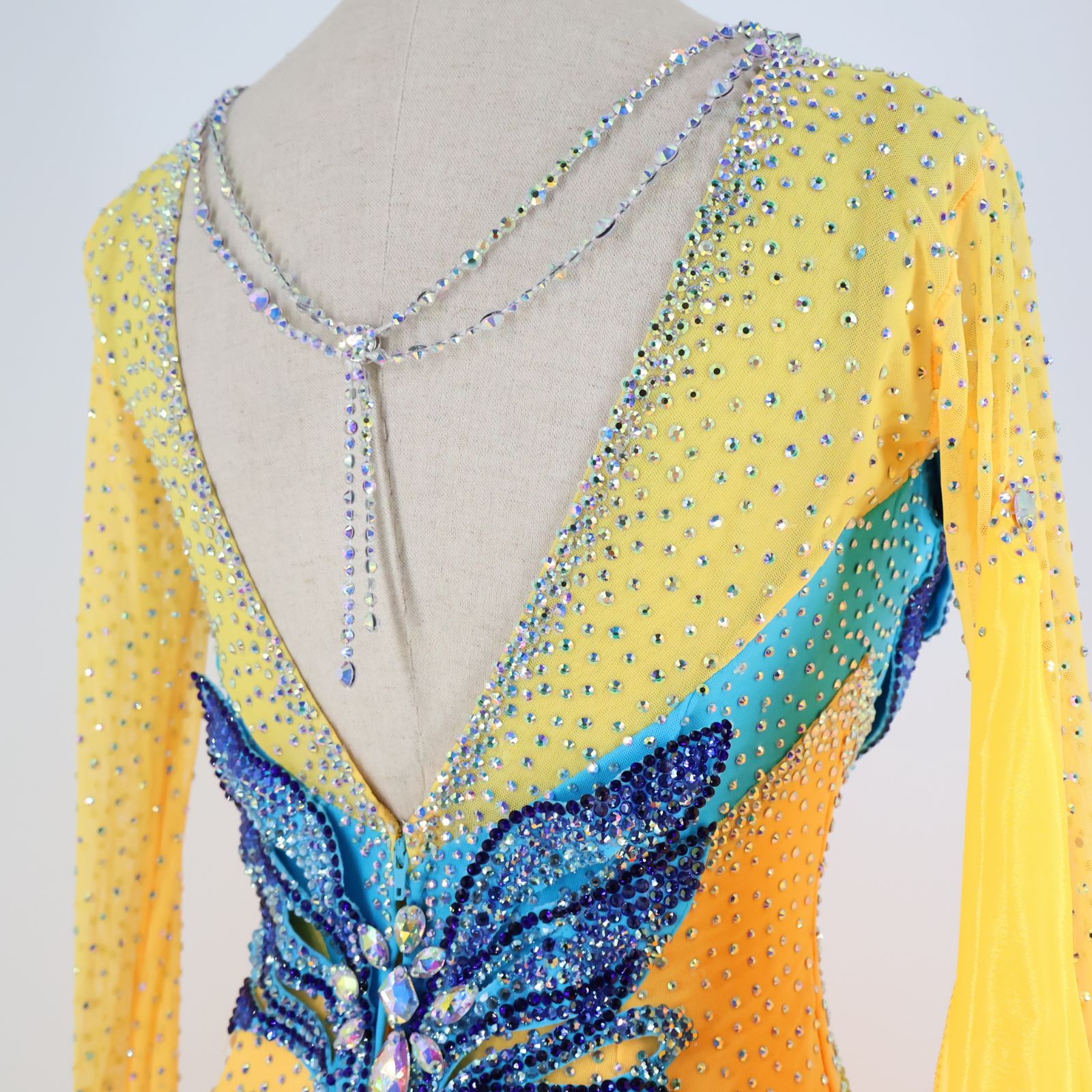 美品 社交ダンス衣装】イエロー TAKADANCE タカダンス ワンピース