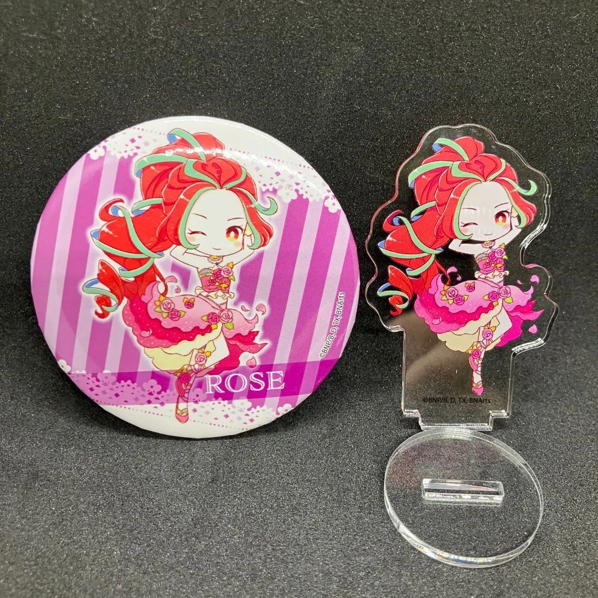 アイカツプラネット ローズ 缶バッジ アクリルぷちスタンド グラフ 