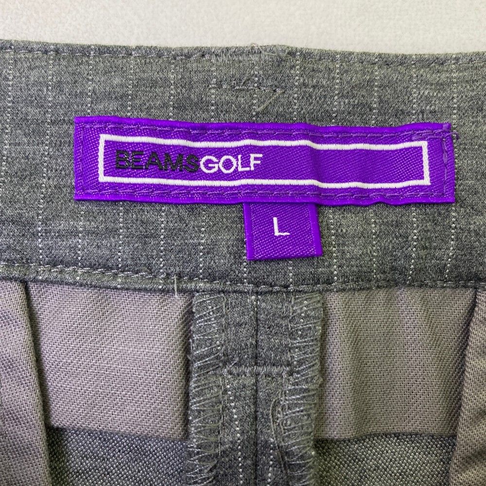 サイズ：L BEAMS GOLF ビームスゴルフ  キュロットスカート ストライプ柄 グレー系 [240101425626] ゴルフウェア レディース ストスト サイズ：L BEAMS GOLF ビームスゴルフ キュロットスカート