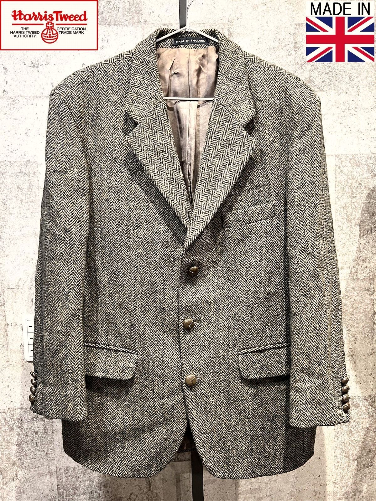 Harris Tweed ジャケットTOMORROWLAND BLUE BOAT 美品 英国製 マレンゴ X トゥモローランド BLUE BOAT ハリスツイード