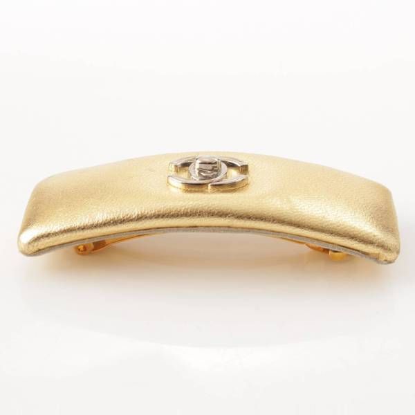 CHANEL シャネル　ココマーク　レザーバレッタ シャネル ココマーク レザー バレッタ ゴールド（CHANEL