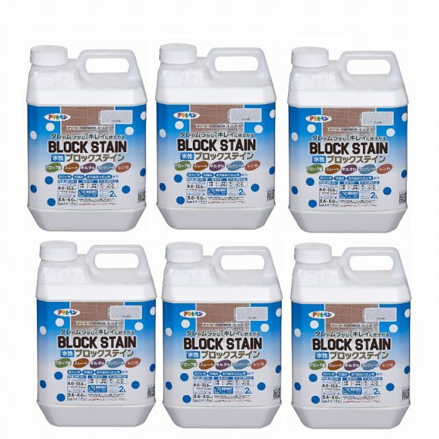 アサヒペン 水性ブロックステイン ２Ｌ ホワイト 6缶セット