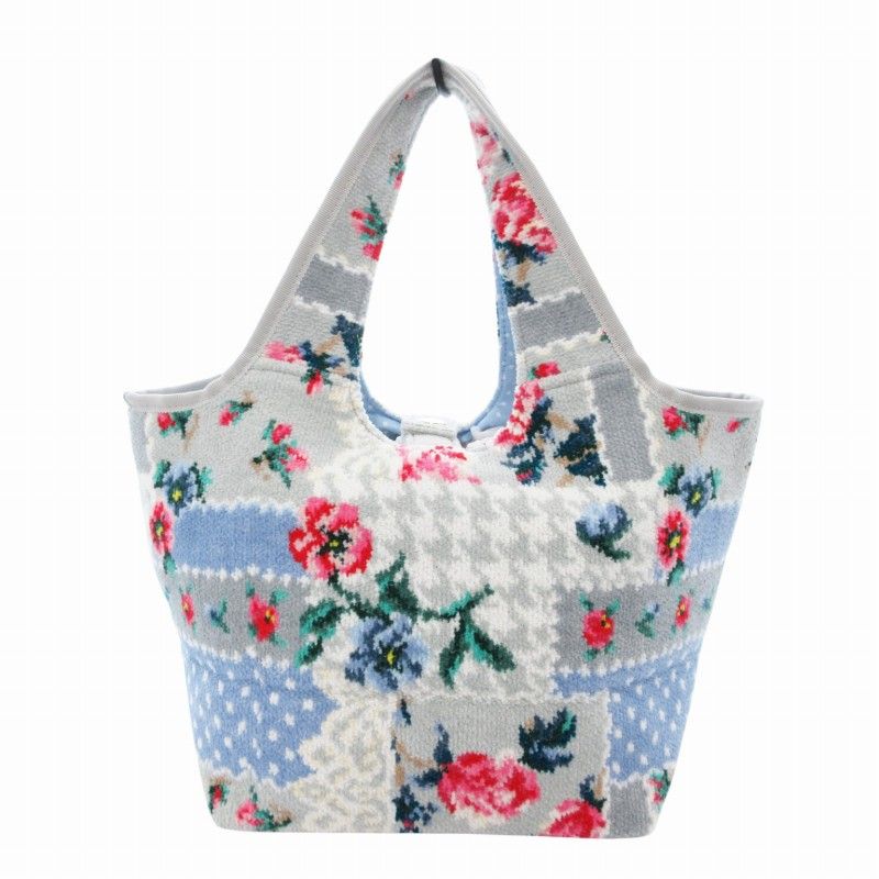 フェイラー FEILER ミニ ハンドバッグ フラワーパッチワーク 花柄 水色  