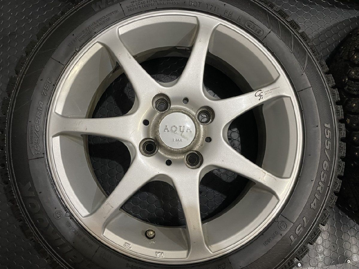HANKOOK winter I Pike 155/65R14】スパイクタイヤ【AQUA 14インチ  