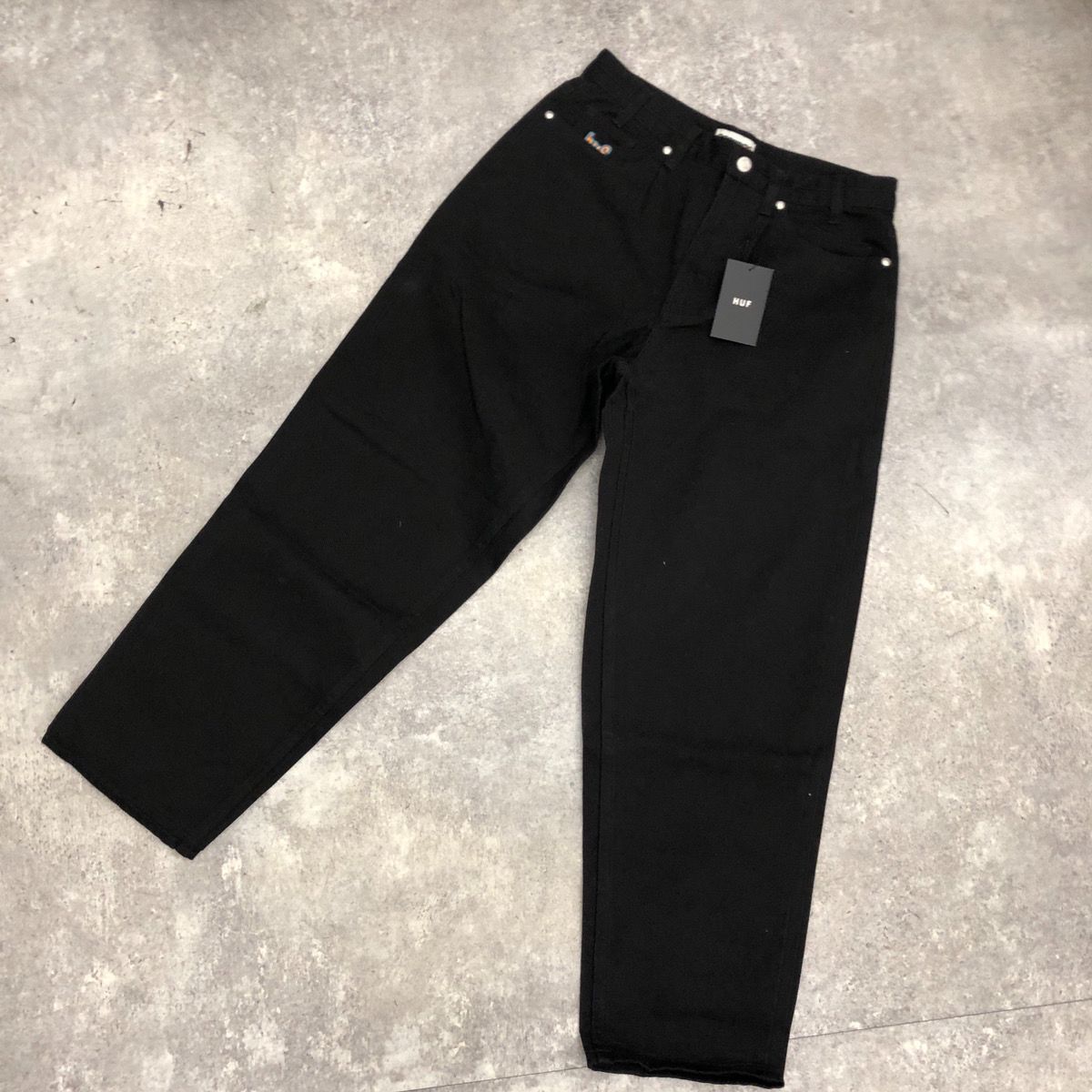HUF ハフ CROMER SIGNATURE PANT BLACK WASHED DENIMクローマー 