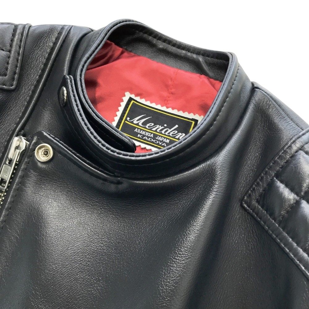 KADOYA カドヤ ﾍｯﾄﾞﾌｧｸﾄﾘｰ ﾒﾘﾃﾞﾝ ﾚｻﾞｰｼﾞｬｹｯﾄ ｼﾝｸﾞﾙﾗｲﾀﾞｰｽ ブラック系