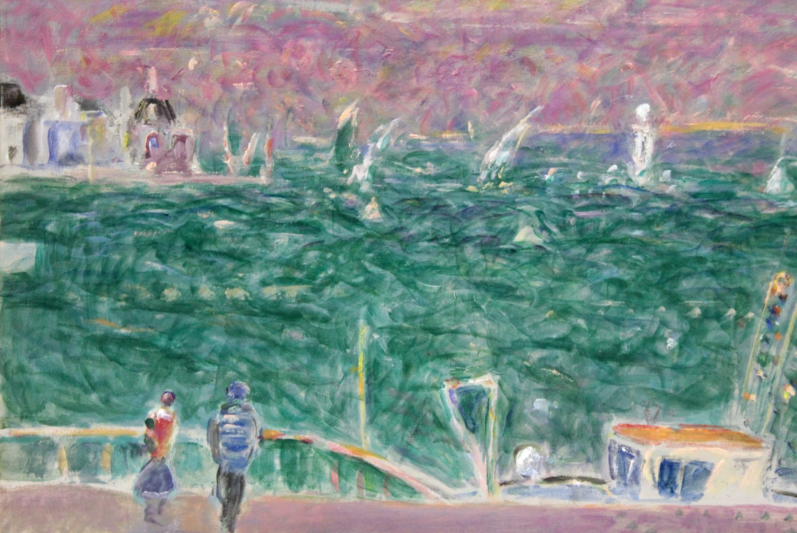 蛯子善悦 「Dans la rue （通りで）」 油絵・油彩画 絵画 蛯子善悦 『Dans la rue （通りで）』 油彩画 - 北海道画廊