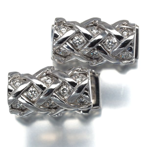 ティファニー カフス ダイヤ ダイヤモンド 編込み K18WG 178319