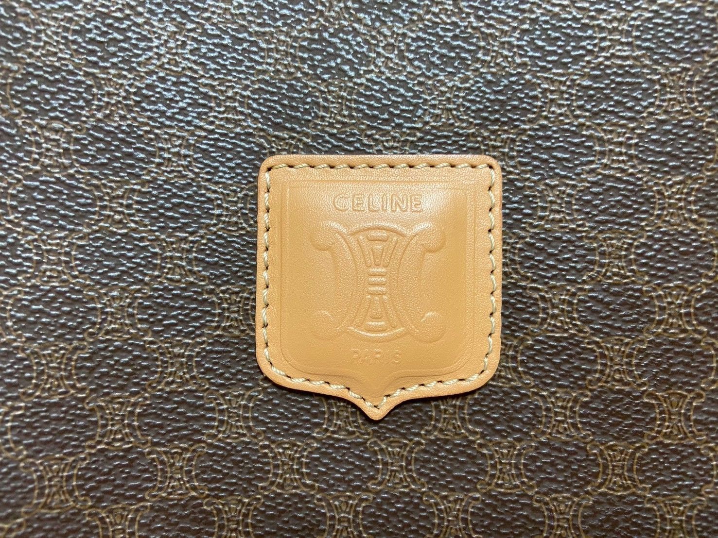 美品】セリーヌ マカダム柄ハンドバッグ ミニボストンバッグ ホワイト