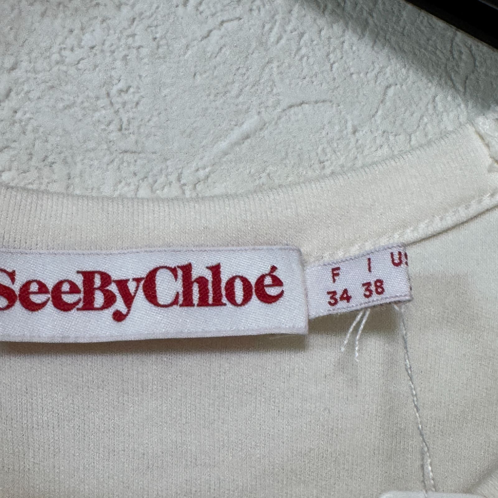 美品 SeeByChloe シーバイクロエ半袖 ワンピース 38 ネービー 美品 SeeByChloe シーバイクロエ半袖 ワンピース 38 ネービー