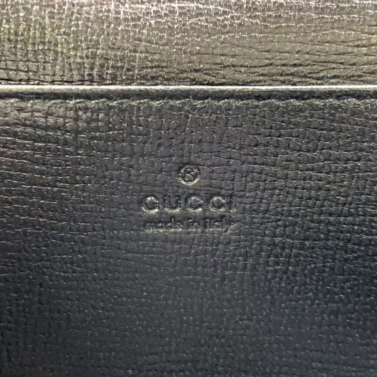 GUCCI 長財布 レザー ブラック 財布 シルバー 120956 - メルカリ