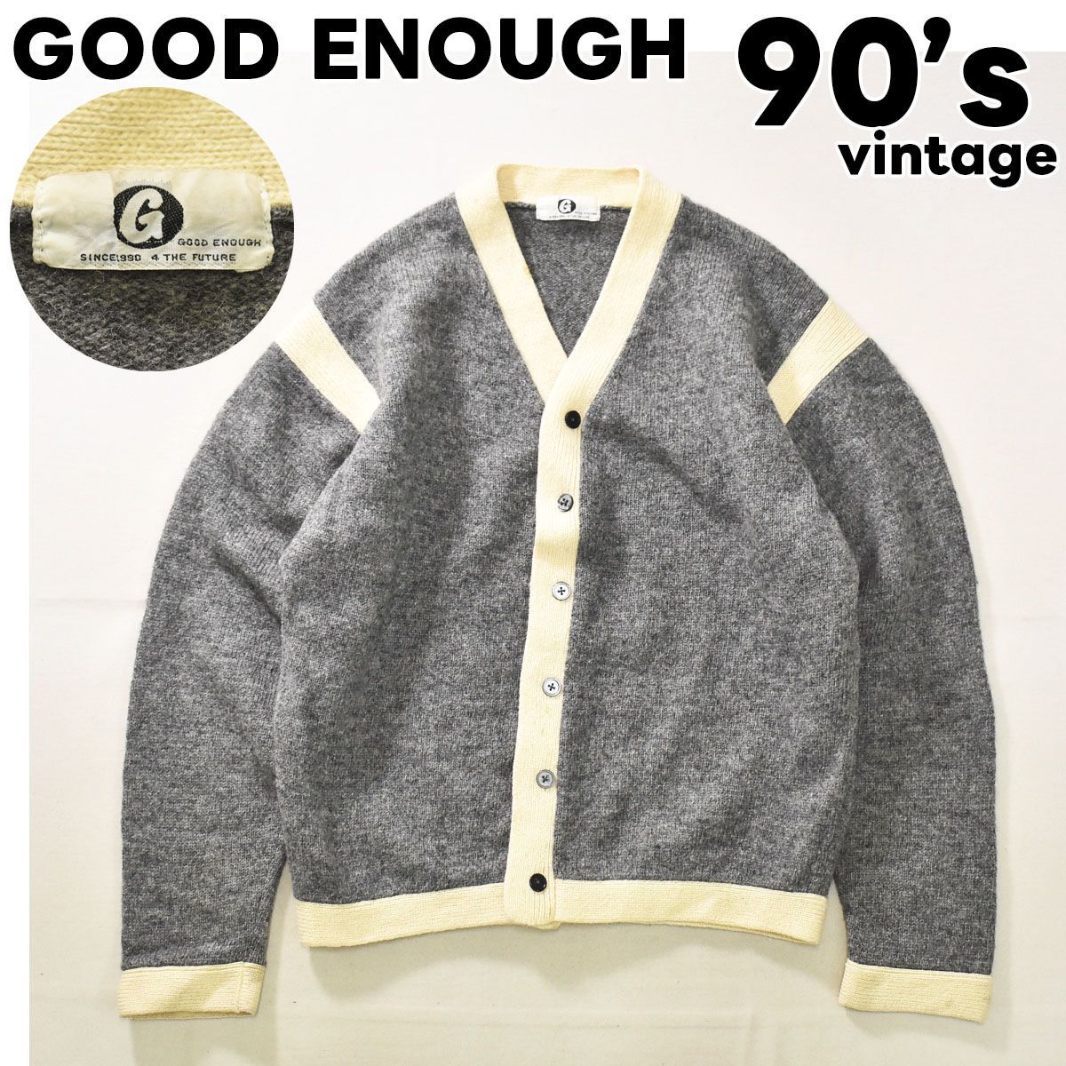 90sビンテージ グッドイナフ GOOD ENOUGH ニット カーディガン S