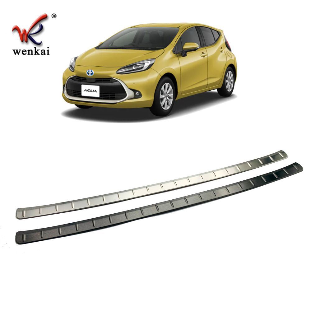 トヨタ アクア 2021年式 MX系 不銹鋼後バンパー - ドアステップガード 1点セット