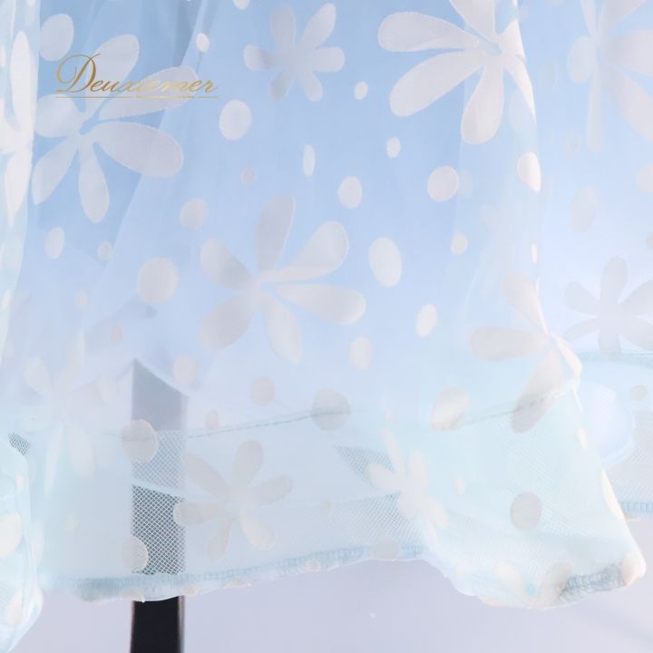 社交ダンス 衣装 ドレス ドレス ワンピース ワンピース デモ 競技 パーティ 発表会 フロート 水色 花 ブルー系 明るい 水色 花柄 ふんわり スカート Mサイズ 競技用 衣装 デザイン レディース おしゃれ ステージ衣装