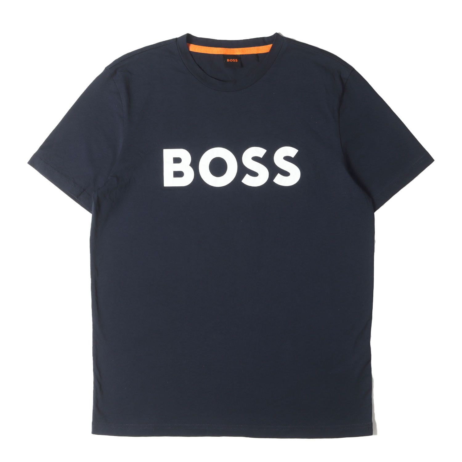 美品 HUGO BOSS ヒューゴボス 半袖切り替えTシャツ XL トルコ製 美品】HUGO BOSS ヒューゴボス Tシャツ ネイビー 紺 サイズ:L