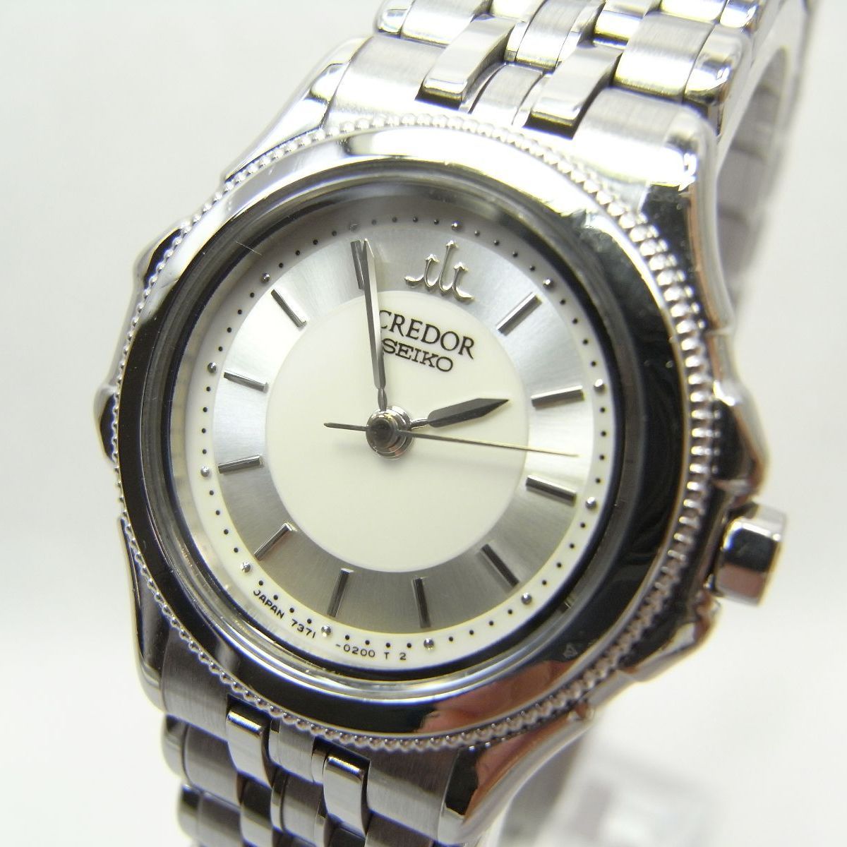 SEIKO ｾｲｺｰ ｸﾚﾄﾞｰﾙ ﾊﾟｼﾌｨｰｸ 7371-0120 SS+18KTベゼル ﾚﾃﾞｨｰｽ ｸｳｫｰﾂ 