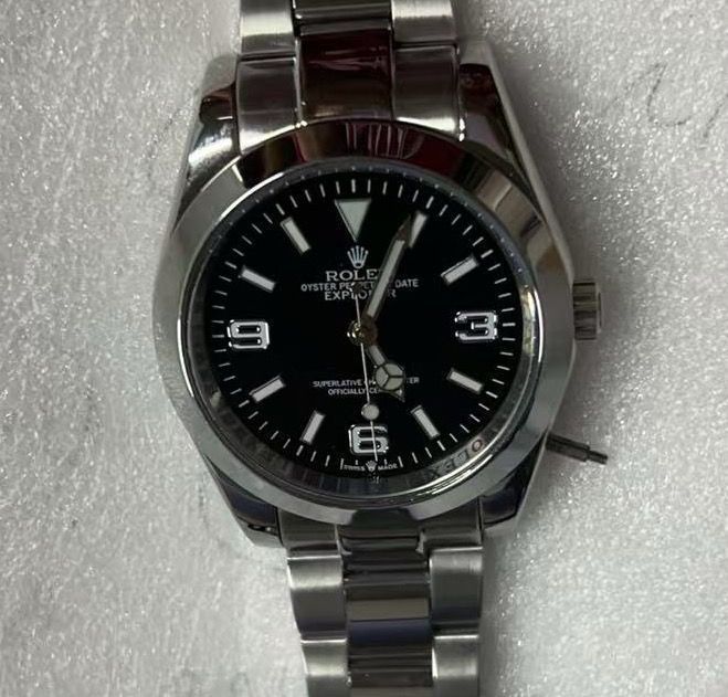 ROLEX Explorer 自動巻き 腕時計 クロムケース シルバー クロムハーツ×ロレックス 偽物 BSフレア/ウォッチブレスレット