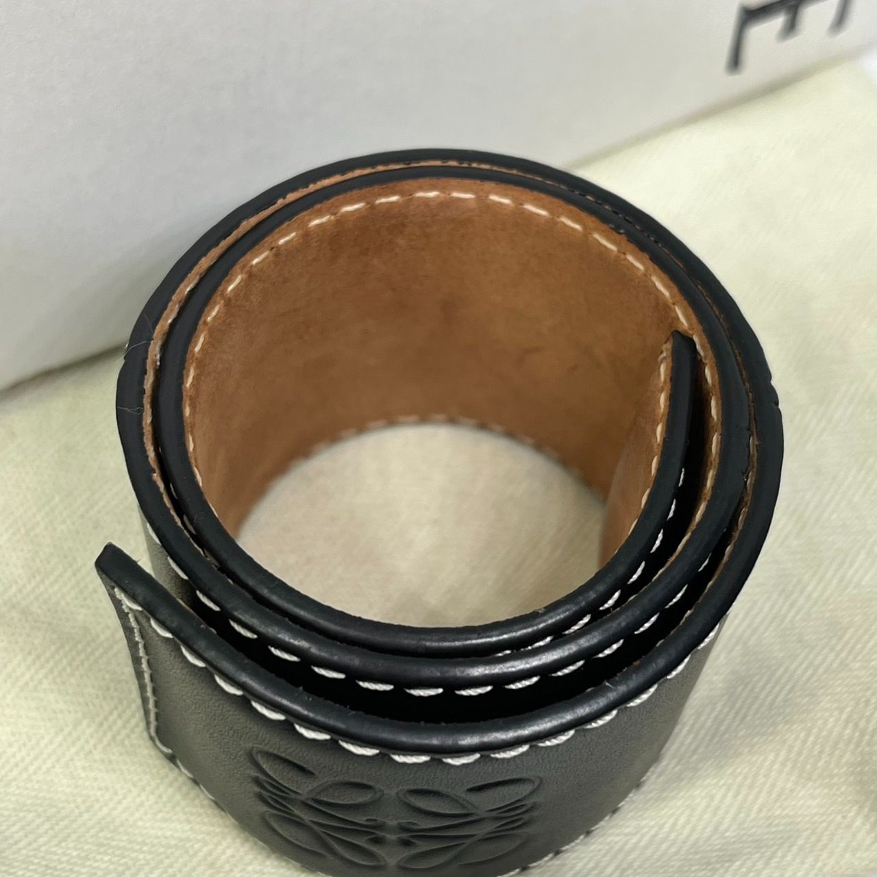 LOEWE】ロエベ レザー バングル ブレスレット ブラック ブルー