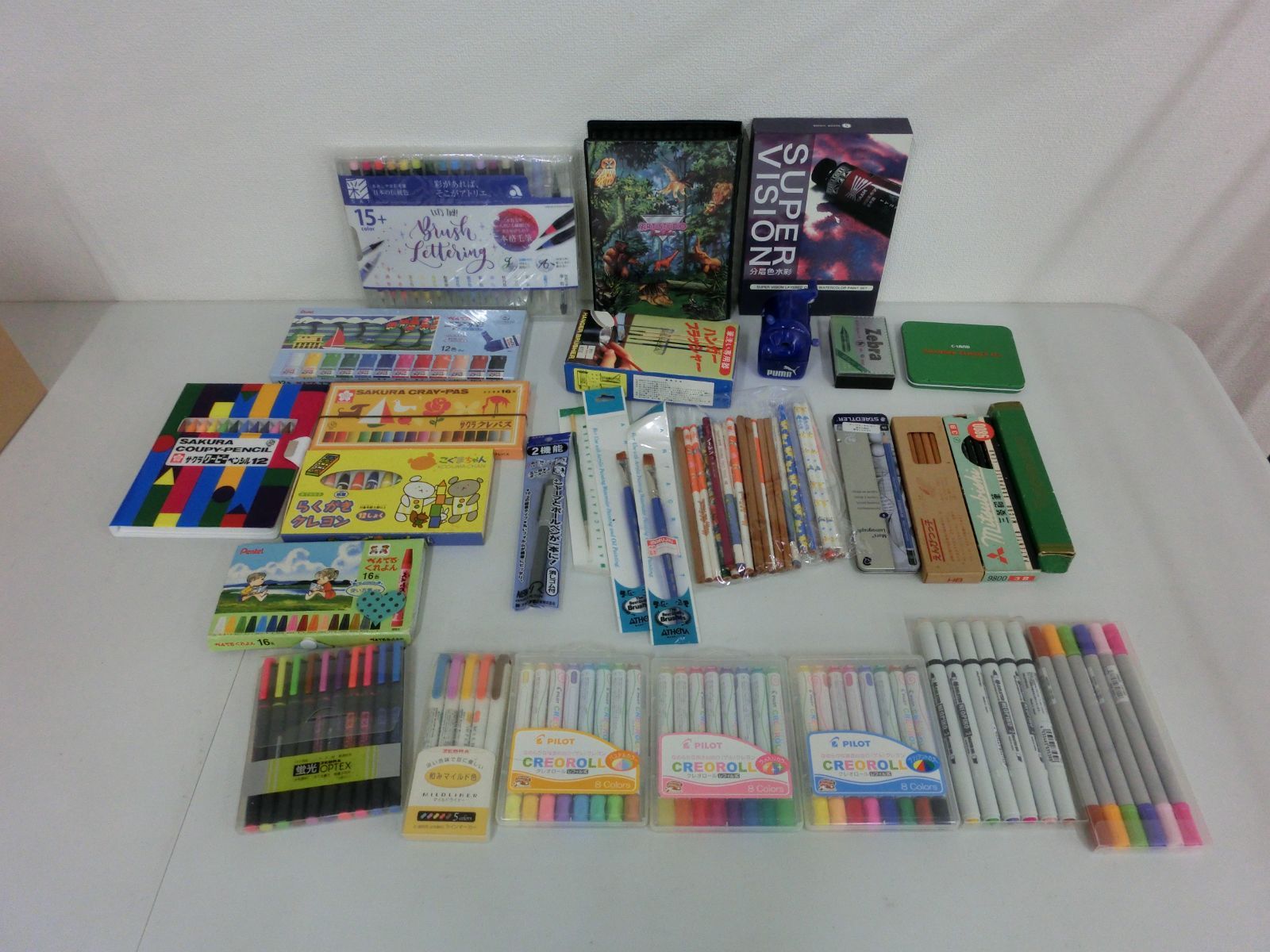 TAKA49-69 未検品 画材まとめてセット あかしや水彩毛筆ペン カラーペン クレヨン 鉛筆 画材 等
