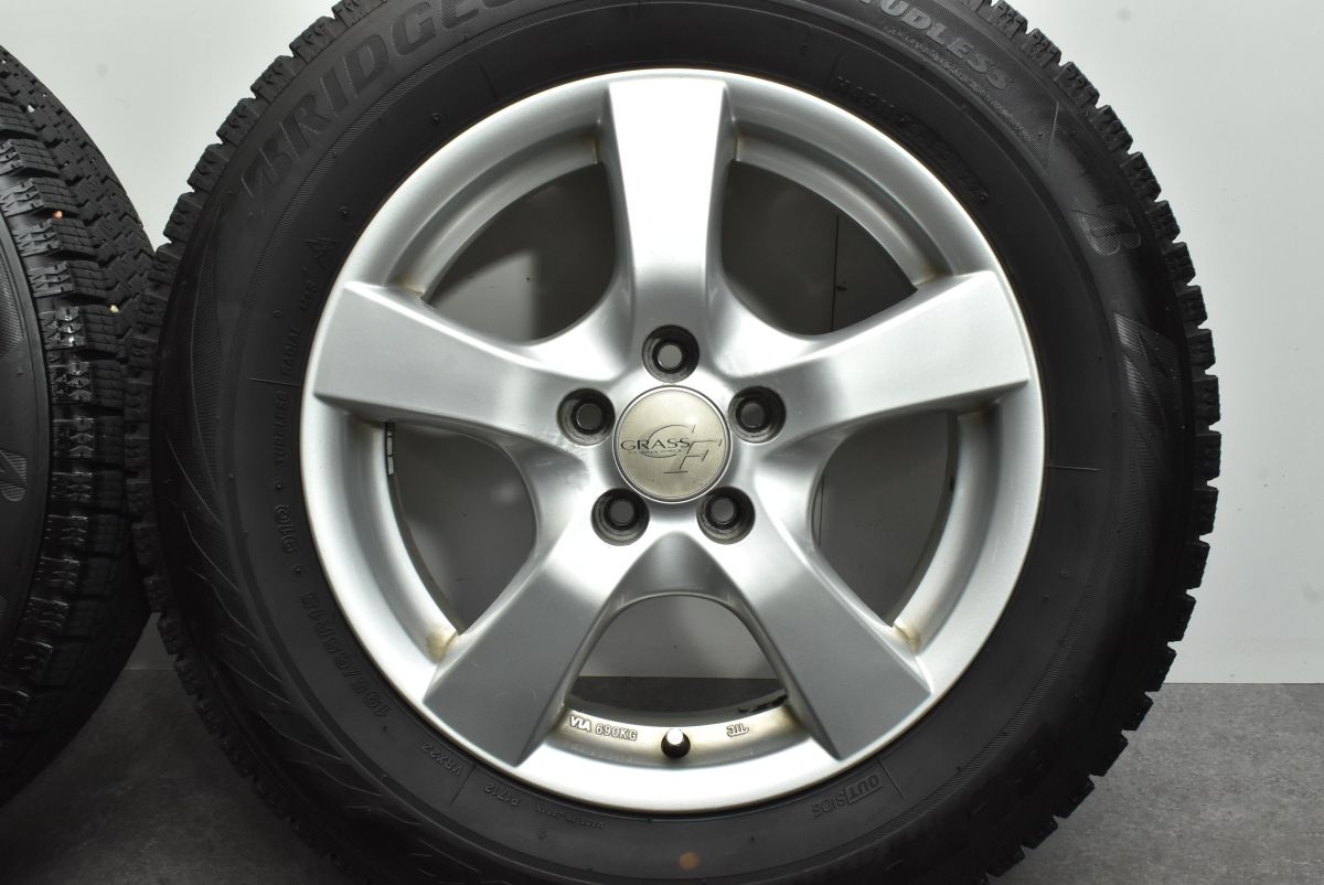 【バリ溝】グラス 15in 5J +43 PCD100 ブリヂストン ブリザック VRX2 195/65R15 30プリウス カローラツーリング スポーツ インプレッサ