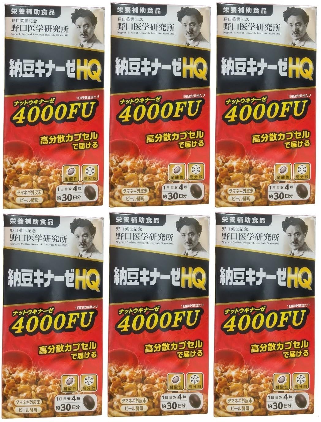 野口医学研究所 納豆キナーゼHQ 120粒（約30日分） (6個) 賞味期限シール付 [6]