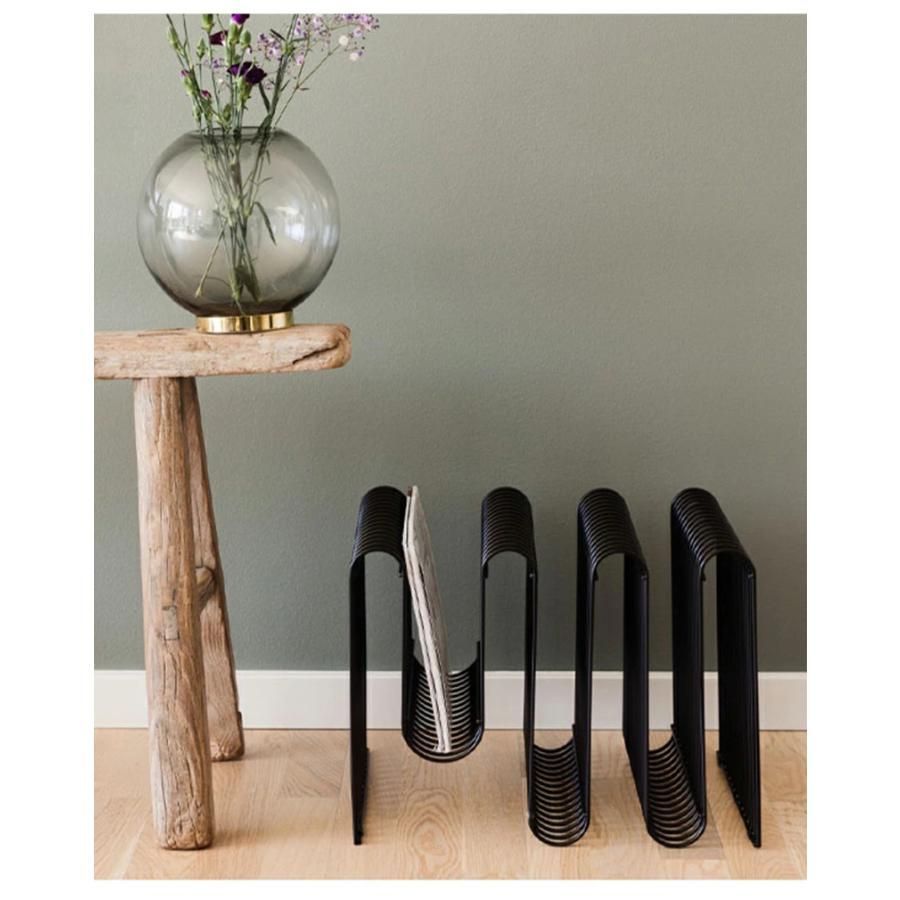 マガジンラック シルバー マガジンホルダー ニュースペーパースタンド スタンド ウェーブ ビンテージ 絵本 雑誌 おしゃれ 収納 インテリア MARWIL-DEMENAGEMENTS_CH