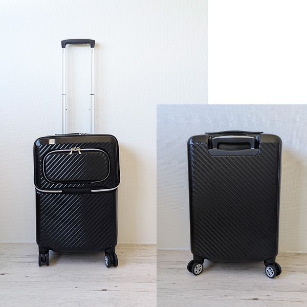 レジェンドウォーカー LEGEND WALKER 6024 LCC機内持ち込み対応スーツケース キャリーケース 34L ブラック フロントオープン F-2025-10-01