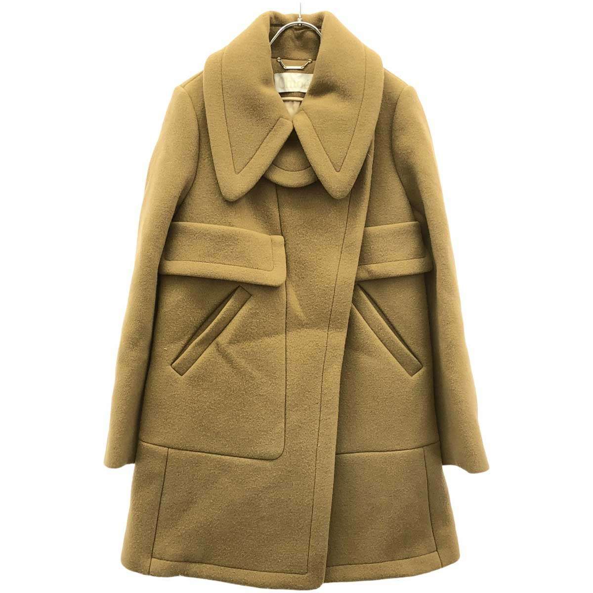 Chloe クロエ 15AW ビッグ メルトンウールコート 15AWA08-15A076 キャメルブラウン 36