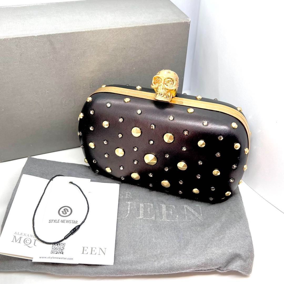 アレキサンダーマックイーン AlexanderMcQueen スカル クラッチバッグ パーティバッグ レザー スタッズ ポーチ ボックス