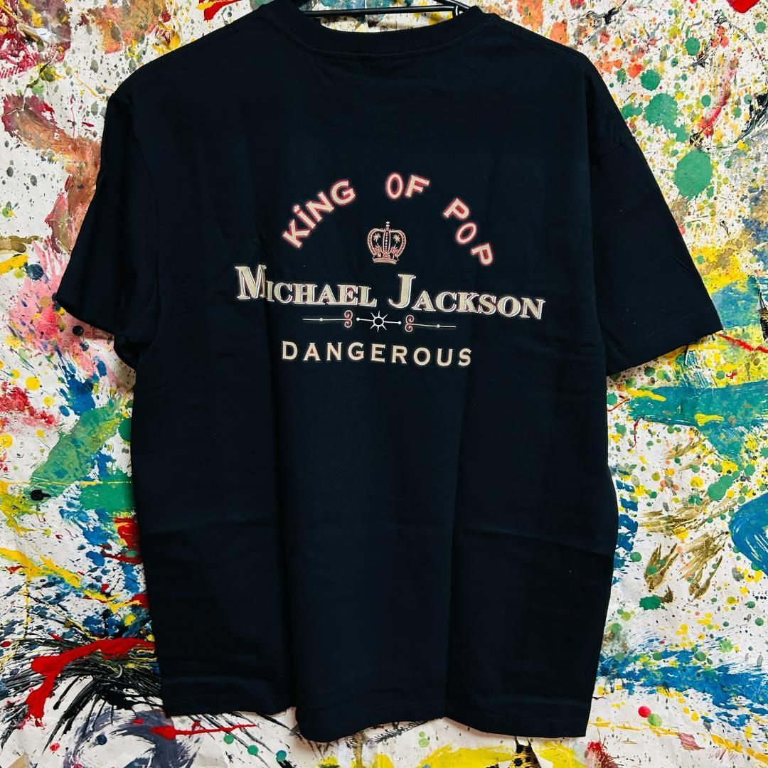 マイケルジャクソン リプリント Tシャツ 半袖 メンズ 新品 個性的 黒