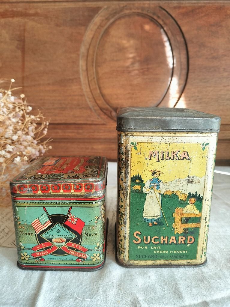 アンティーク雑貨 缶容器セット フランス アンティーク TIN缶 シャビー