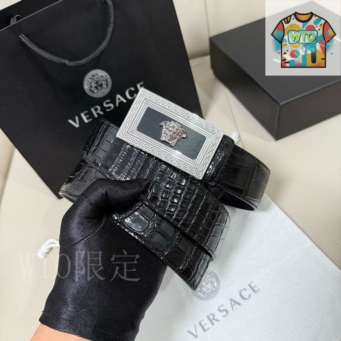 今日WTO】Versace MEDUSA ヘッドレザーメンズベルト-UK54 - メルカリ