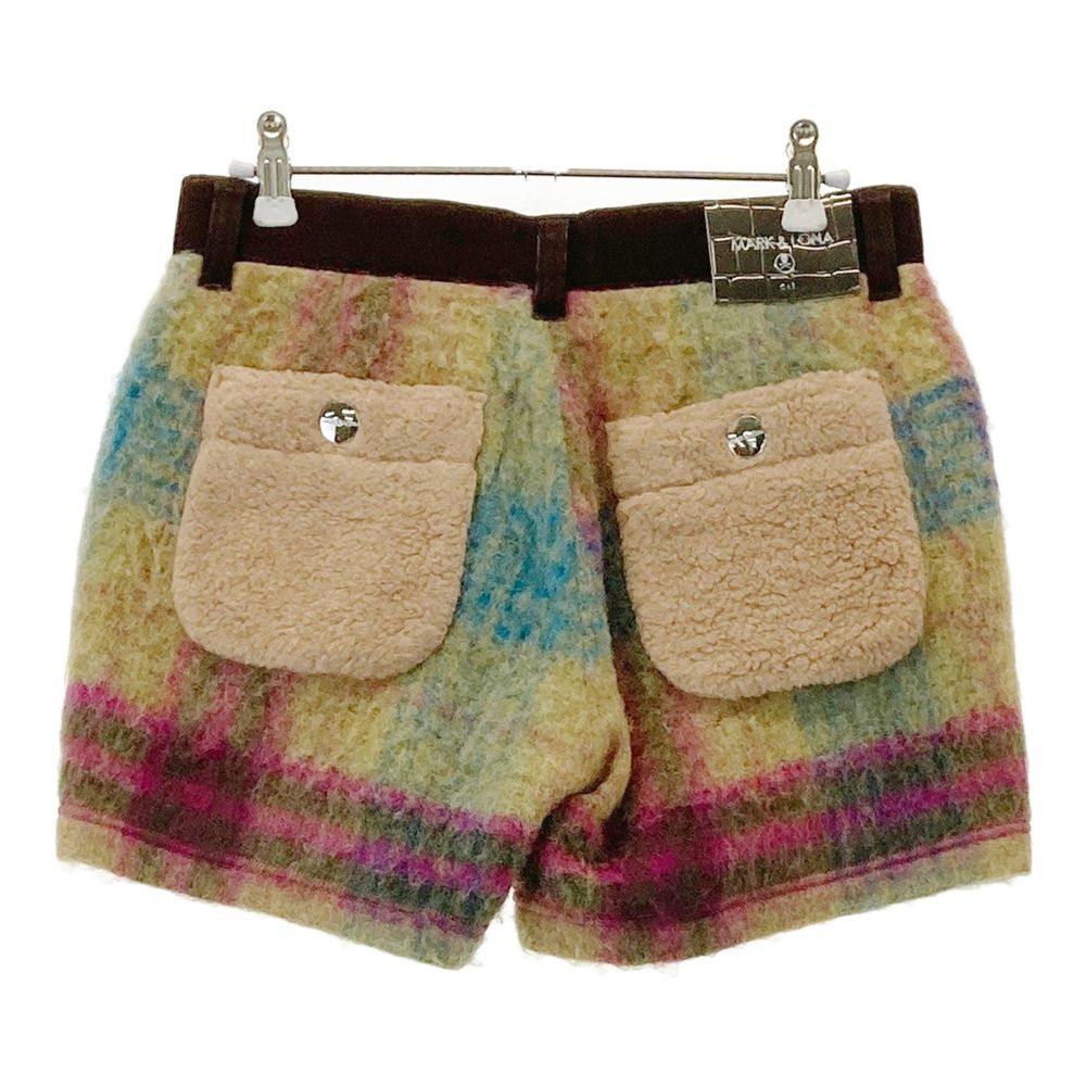 サイズ 38 MARK-LONA マークアンドロナ ウール混 裏地付 ショートパンツ チェック柄 イエロー系 240101525743 ゴルフウェア レディース ストスト