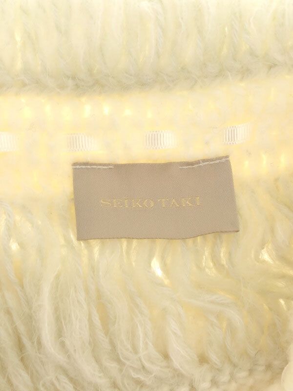 SEIKO TAKI セイコタキ ボタンレスショートニットカーディガン ホワイト S