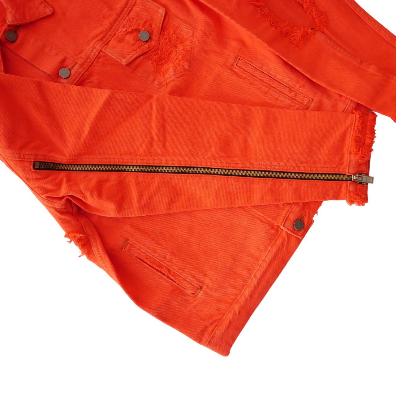 新品 424 Denim Jacket orange Damage デニムジャケット オレンジ