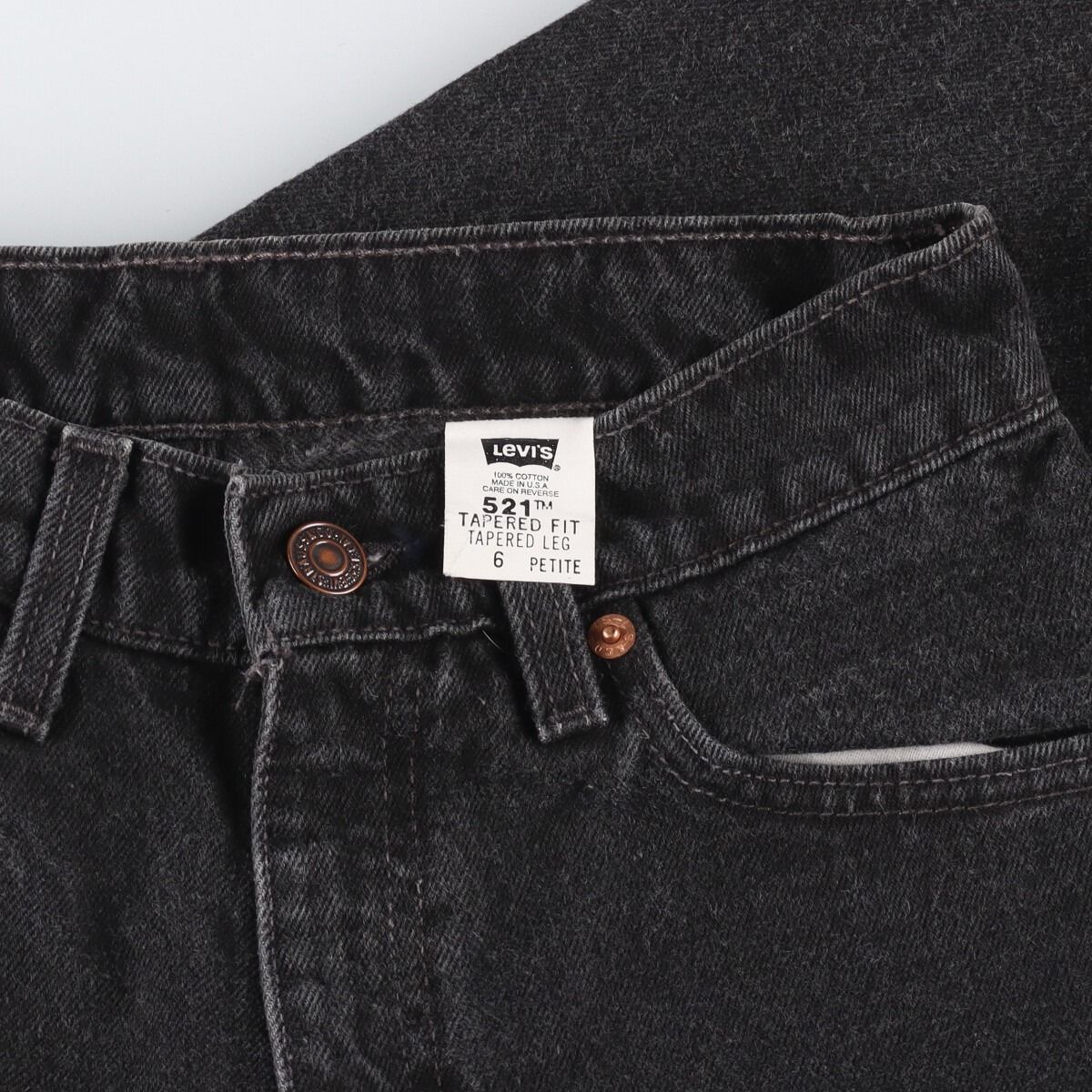 90年代 リーバイス Levi's 521 TAPERED FIT TAPERED LEG ブラックジーンズ テーパードデニムパンツ USA製 レディースM(w26) ヴィンテージ /eaa33678289cm商品名