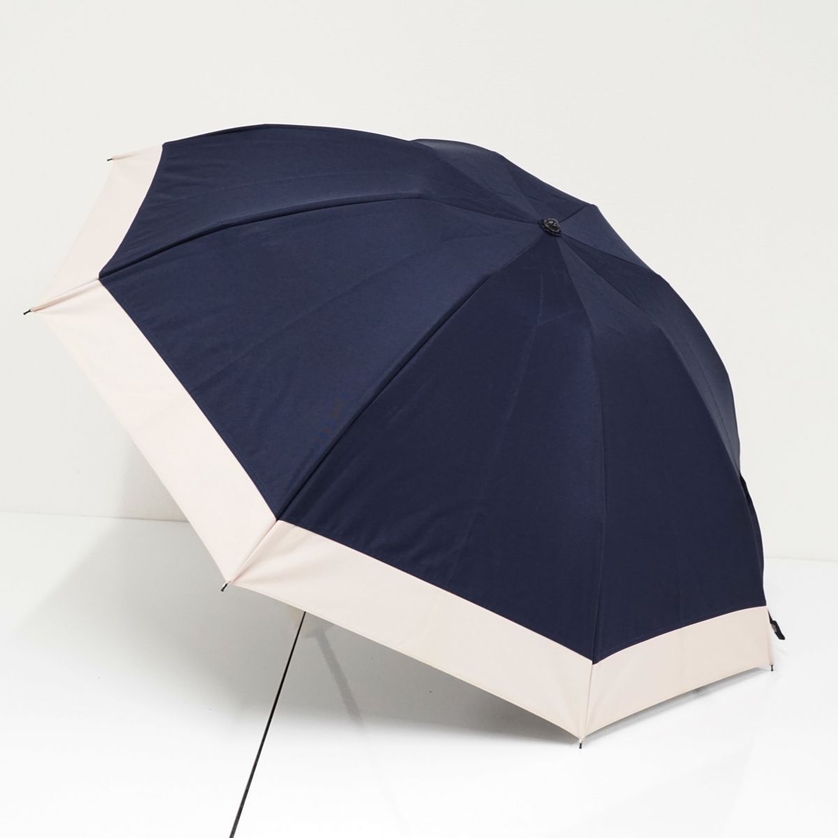 完全遮光折日傘 芦屋ロサブラン USED品 3段折 コンビ ネイビー