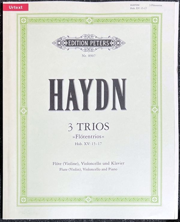 ハイドン ピアノ三重奏曲集 第1巻 フルート|バイオリン チェロ ピアノ 輸入楽譜 Haydn 3 Trios Flotentrios Hob. XV 15-17 洋書