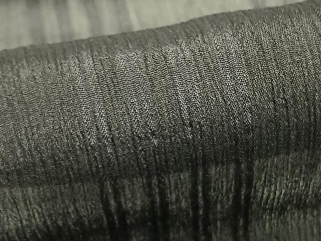 平和屋着物▽道中着 スリーシーズン 春夏秋 塵除け 紗 縞 黒地 ロング