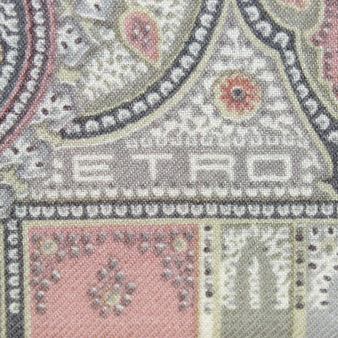 ETRO エトロ スカーフ ペイズリー マルチカラー ウール/シルク グレー