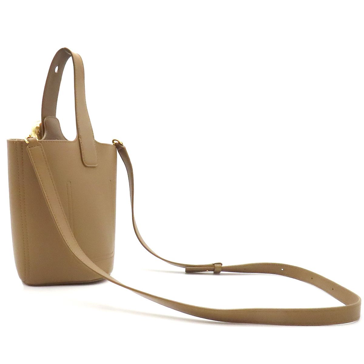【LOEWE】ロエベ  ペブル バケットバッグ ミニ（メローカーフ） LOEWE☆ペブル バケットバッグミニ メローカーフ_ブラック