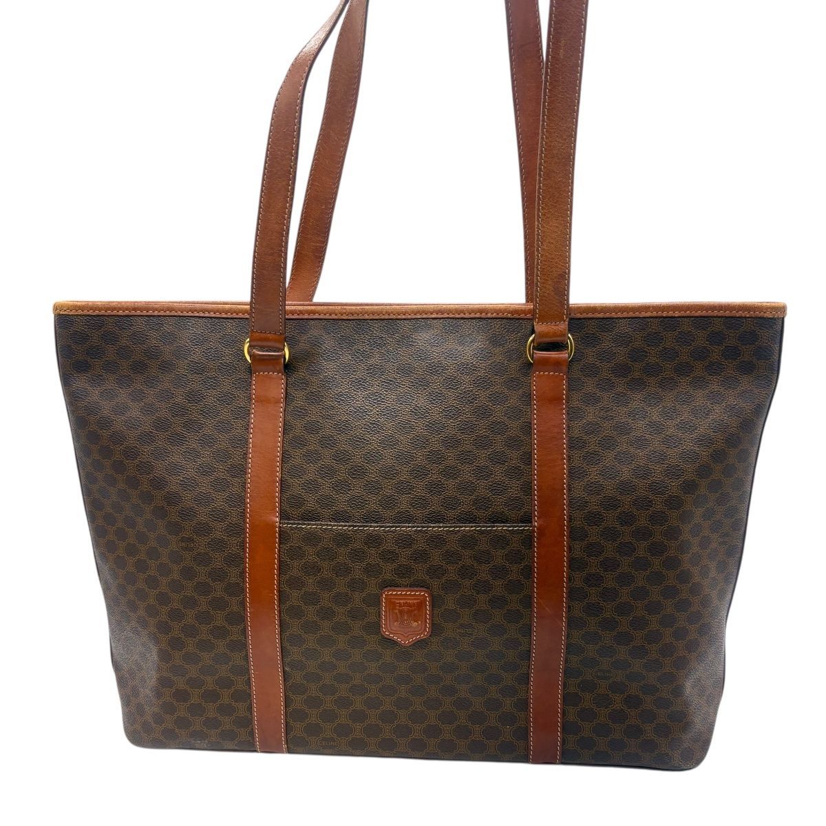 ♪3361 CELINE セリーヌ マカダム柄 トートバッグ ブラウン 【公式通販】