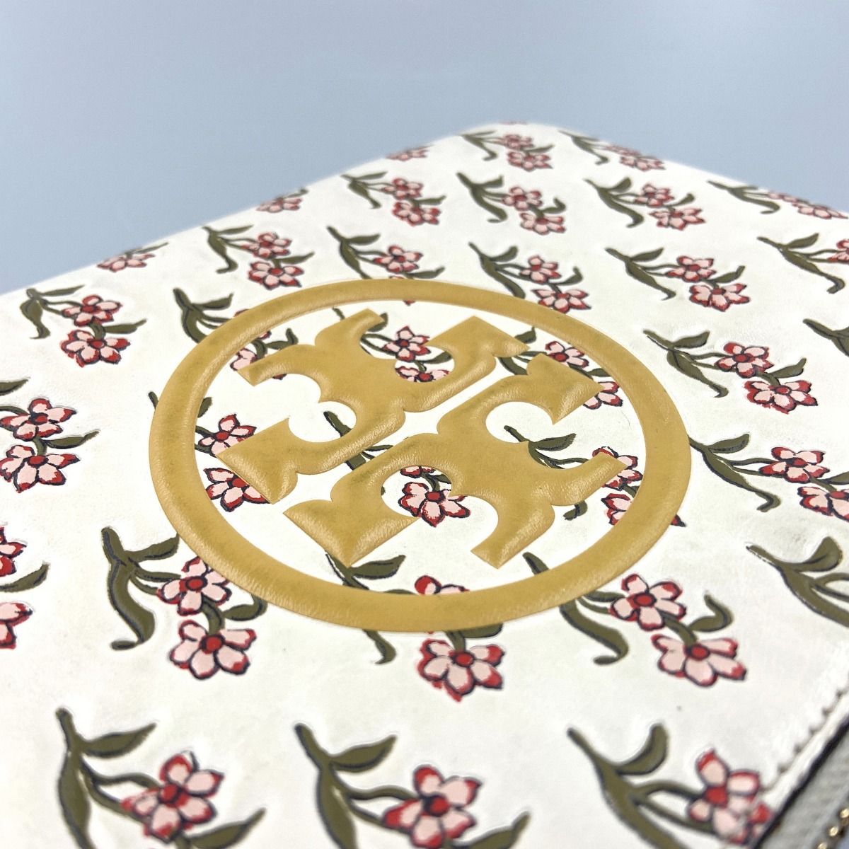 〇〇TORY BURCH トリーバーチ ペリーボンベダブルジップ ショルダーバッグ ホワイト x ブラウン