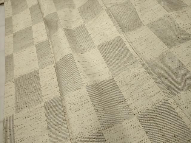 平和屋着物▽ぜんまい紬　単衣　市松文　正絹　逸品　AAAX1625sx 平和屋着物▽ぜんまい紬 単衣 市松文 正絹 逸品 AAAX1625sxの通販 by