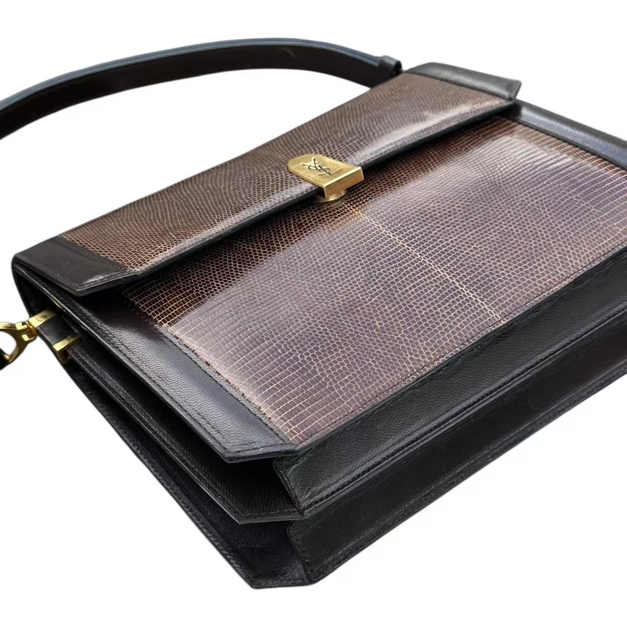 超美品◇YvesSaintLaurentイヴサンローランYSL本物リザード