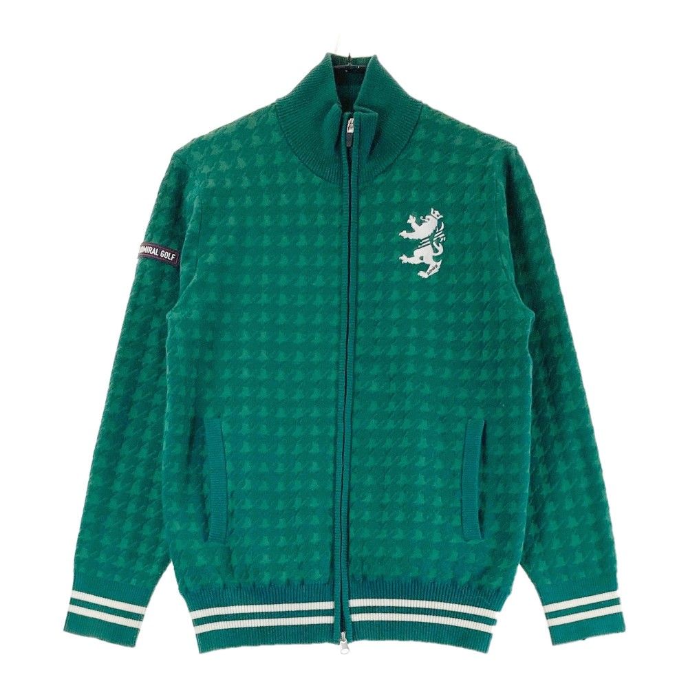 サイズ：L ADMIRAL アドミラル  裏地付ニット ジップジャケット 千鳥 総柄 グリーン系 [240101417072] ゴルフウェア メンズ ストスト